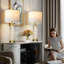 Lampes de chevet 27,5 "Modern Coastal Glam avec ports USB et Type-C, veilleuse intégrée