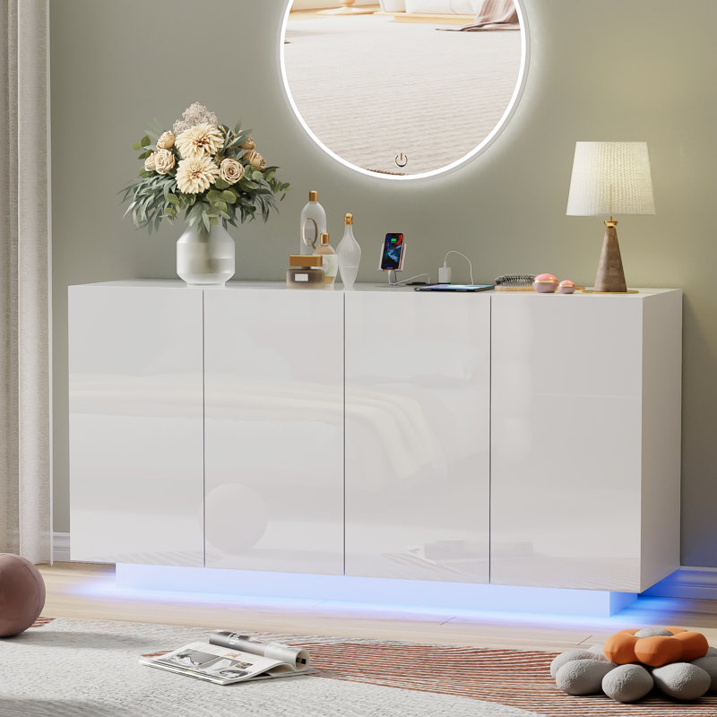 Buffet de 57,9 po de largeur Lianna, Blanc