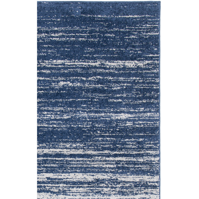 Ayoki Navy/Gray Area Rug, Square 6'7"