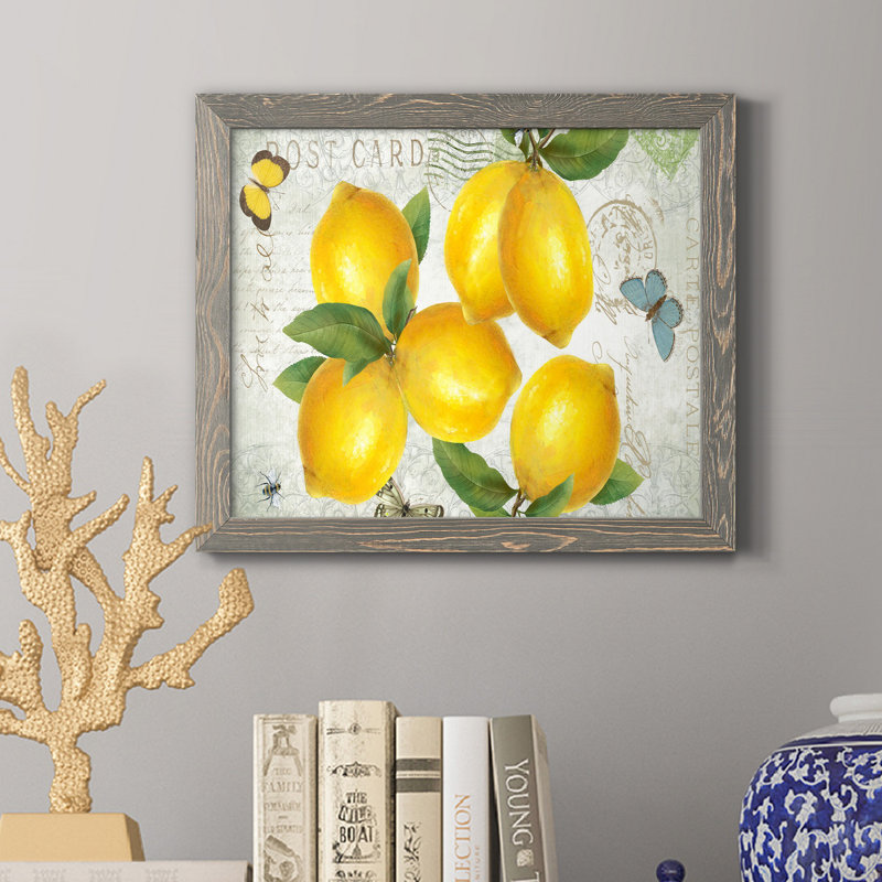 Carte postale citrons - reproduction de photo encadrée, H 20 po x l 17 po x P 1,5 po, Encadré gris