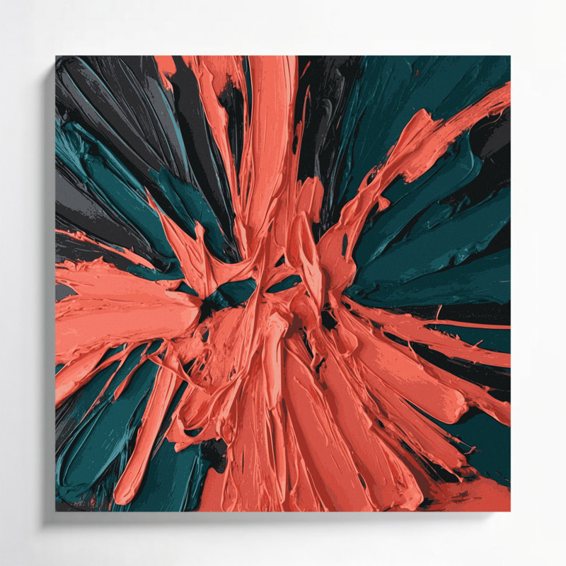 «Neo Expressionism», art mural sur toile bleue, H 16 po x l 16 po