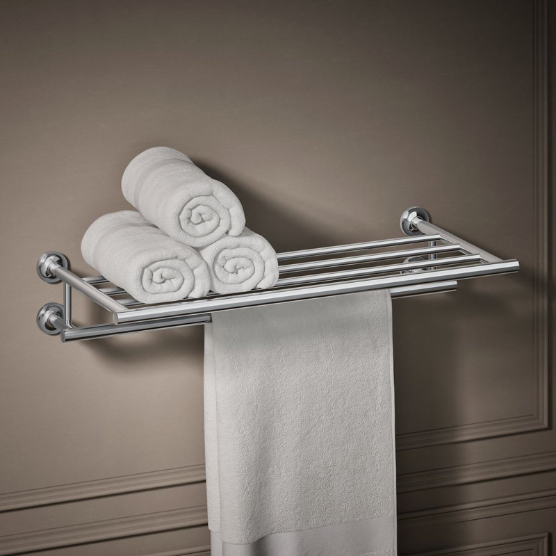 Purist Hotelier Wall Shelf, Polished Chrome