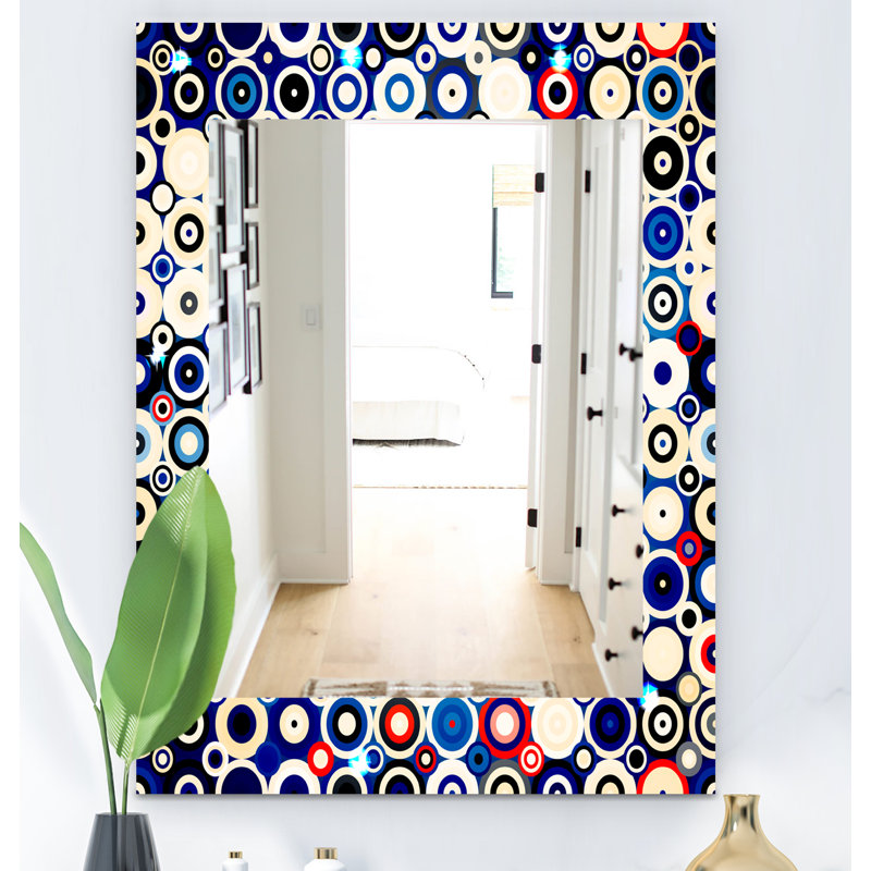 Miroir mural bohémien et les étoiles rétro de style disco et éclectique, H 39,4 po x l 29,5 po