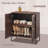 Modern Fluted Arched Shoe Cabinet with Storage, 34" Tall Wooden Shoe Storage Cabinet w/Adjustable Shelves-1441415364