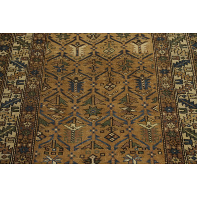 Pre-1900 Antique Vegetable Dye Rug 4x5