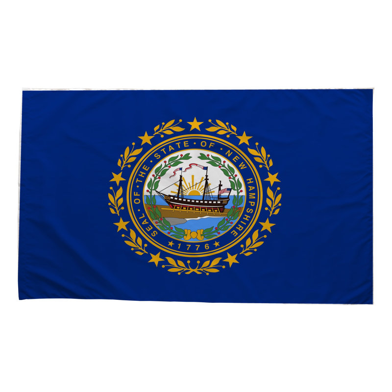 Drapeau de l'État du New Hampshire - drapeau extérieur, 24" H x 36" W