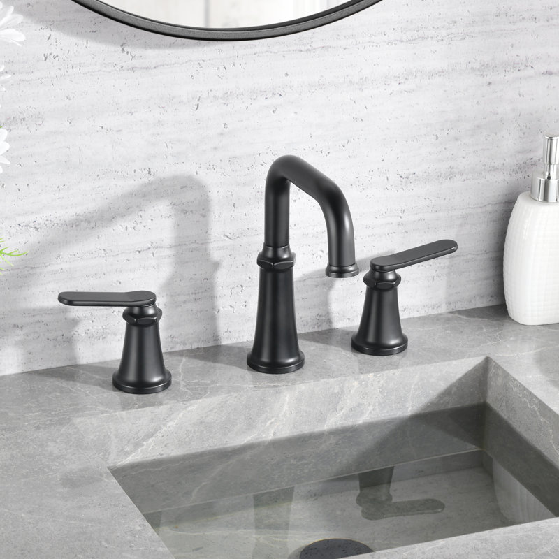 Robinet pour salle de bain espacé à deux poignées Remeslo - 1,2 mat / noir mat, Noir mat