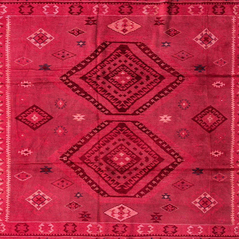 Tapis décoratif multicolore à motif abstrait, Carré 8 pi