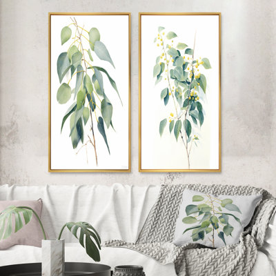 "Minimalisme eucalyptus", 2 pièces sur toile