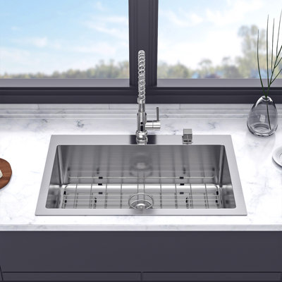 Drop-in Single Bowl Stainless Steel Kitchen Sink