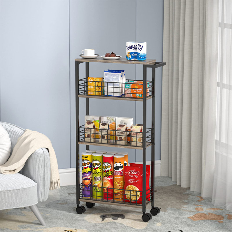 34.49'' H x 5.91'' W Utility Cart with Wheels