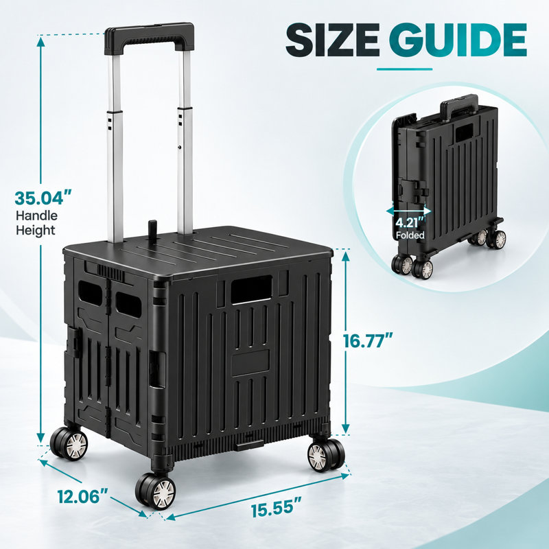SUNALLY - Chariot utilitaire pliable, Noir