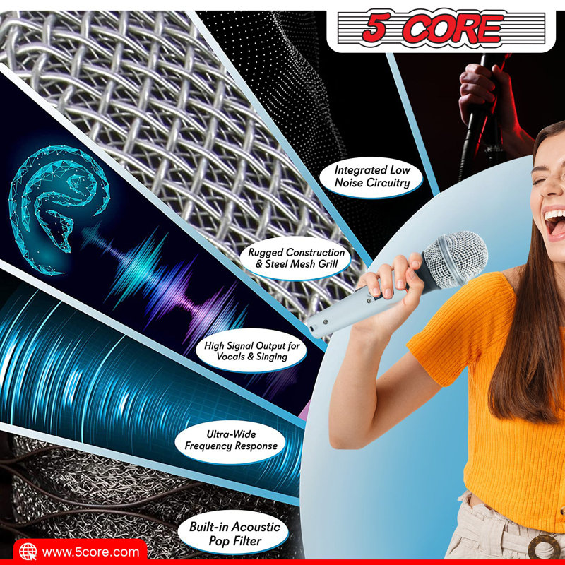 5 CORE Premium Vocal Dynamic Cardioid Handheld Microphone Unidirectional Mic