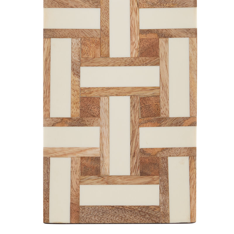Aarna Natural and Ivory Wood Table Lamp with Beige Linen Shade