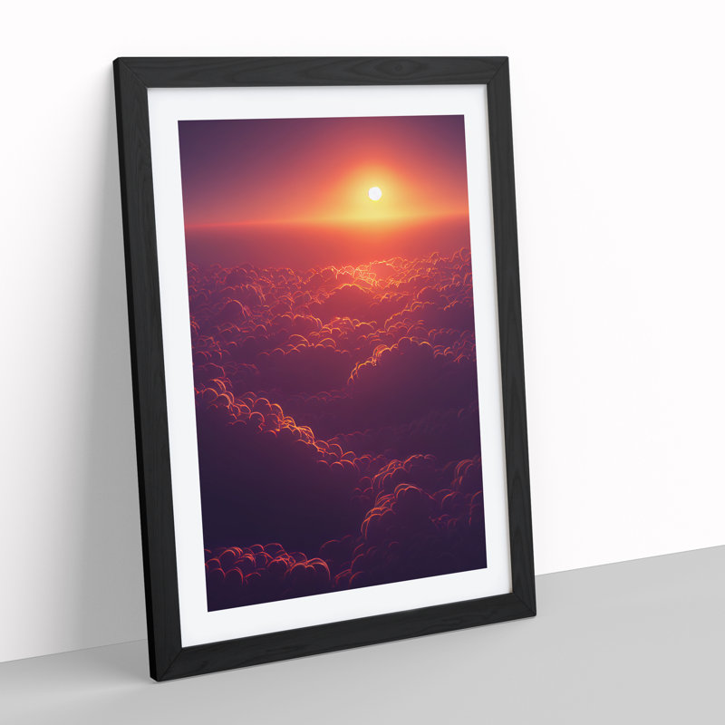 XV1022-602X An Expressive Sunset - Single Picture Frame Print, Black, 64cm H x 46cm W x 2cm D