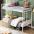 White Metal Bunk Bed - Modern Bedroom Selection, Space Saving Twin Over Configuration, Steel Build Promising Durability And Stability, Quiet Noise- Area, High Load-bearing Capacity, Safe Stairs
