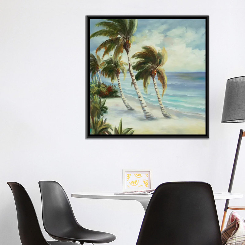 «Tropical IV», reproduction sur toile, H 18 po x l 18 po x P 1,5 po, Toile encadrée noire, Pas de tapis