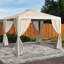 Gazebo combining 11.6 x 9.6 ft and Cream White Polyester with Soft-Top Canopy and Clean White