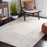 Tajolosa Hand Tufted Viscose/Wool Southwestern Rug in Natural/Ivory