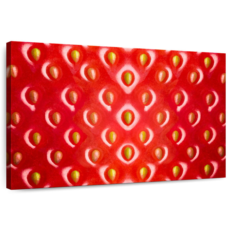 Yarlin Magnified Red Strawberry, 30" H x 45" W