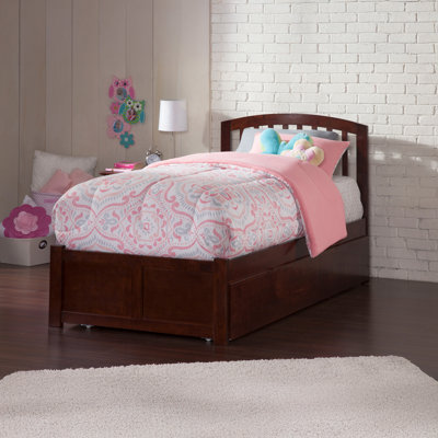 Breckin Extra Long Twin Solid Wood Platform Bed with Trundle by Harriet Bee