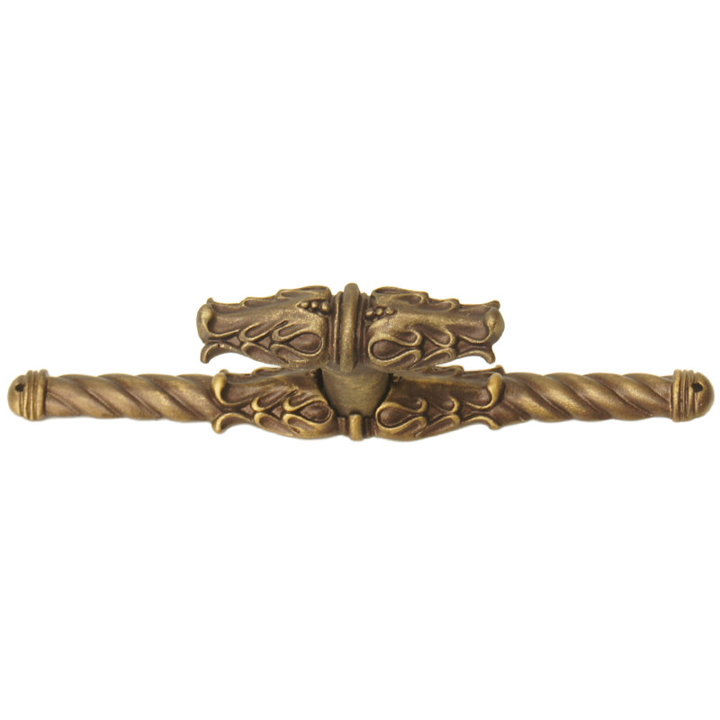 Carpe Diem 836838-24 Acanthus Platinum leave large knob w/ rope large back plate Romanesque style   in Platinum