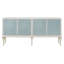 Console avec design exclusif, portes en verre à motifs, fonction d'ouverture tactile et pied orné