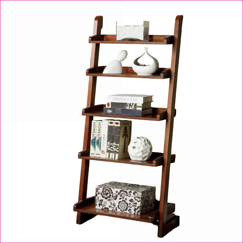 Ladder bibliothèque transitionnelle à 5 niveaux en chêne massif | L 23,75 po x P 15,5 po x H 55 po