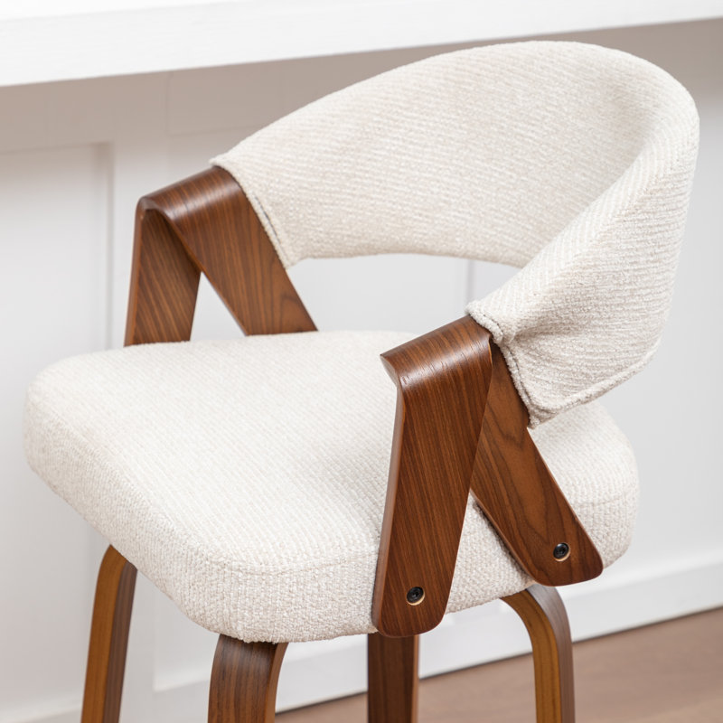 Providence Upholstered Swivel Counter Stool, Beige