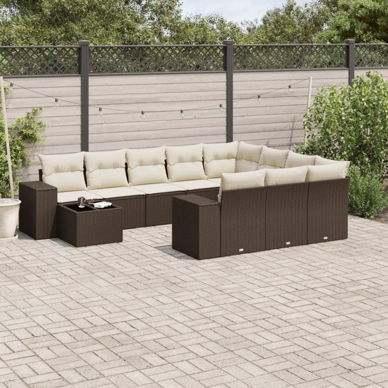 Ensemble de canapé de jardin Vidaxl - brun