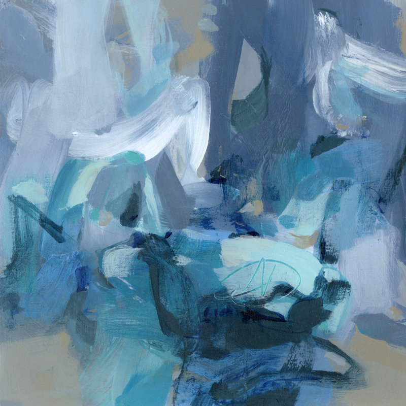 Reproduction d’art sur toile tendue « abstract blues ii » par christina, H 72 po x l 72 po x P 1,5 po