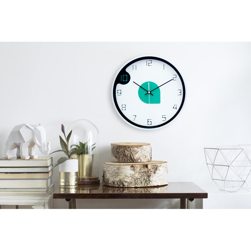 Lariana Wood Wall Clock, Turquoise