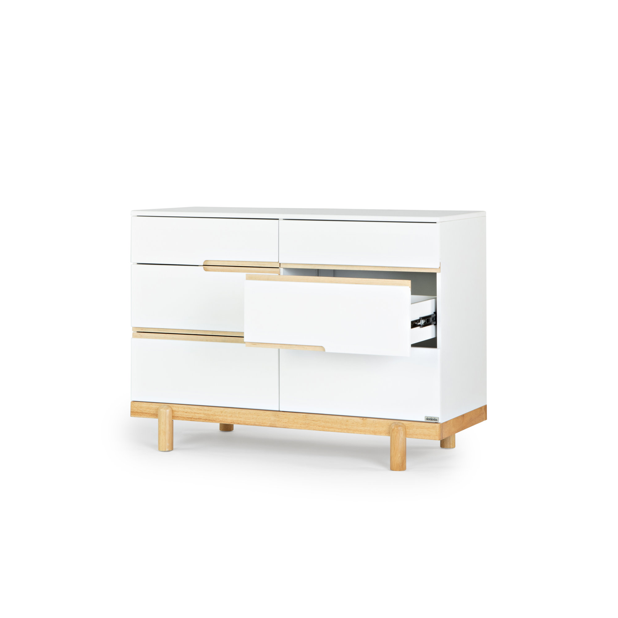 Bliss 6-Drawer Dresser, White/Natural