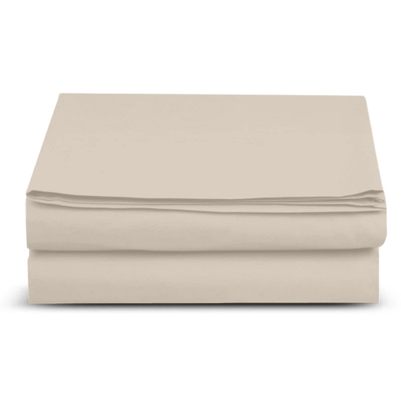 Deirdre 200 Thread Count Egyptian Certified Cotton Flat Sheet, Single (3'), Cream