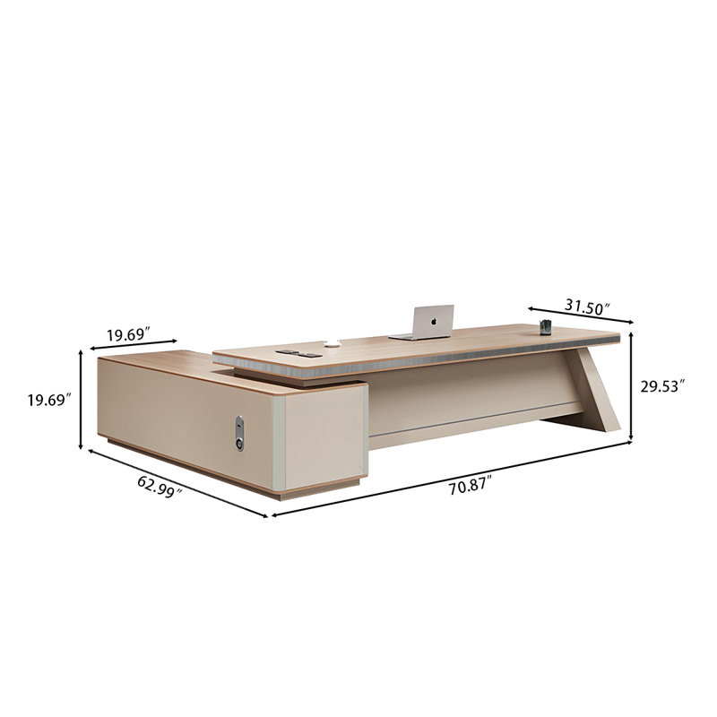 Bureau en L 70,87 po, H 29,53 po x l 70,87 po x P 62,99 po