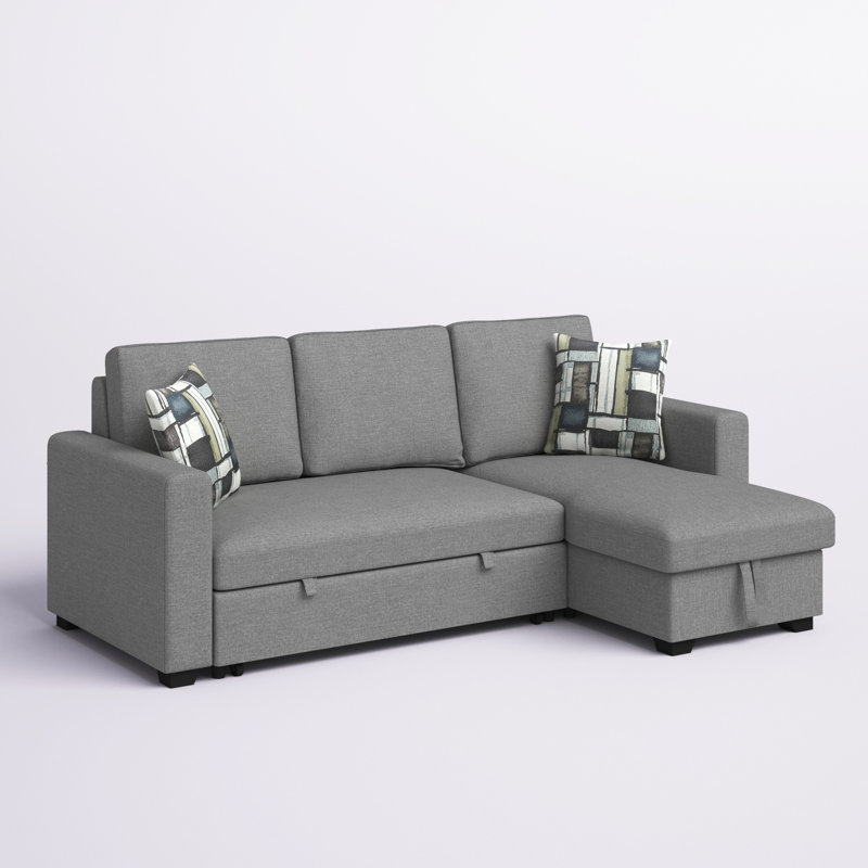 Hendrick Upholstered L-Shaped Sectional Reversible, Fossil Gray