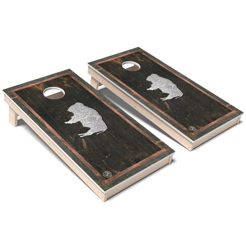 Ensemble de planches de cornhole composites rétro toutes saisons Wyoming State Flag, Ajouter un étui et des lumières