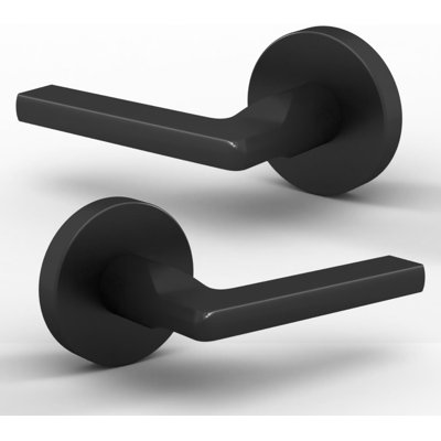Mega Handles RALPH Reversible Interior Door Lever with Round Rosette, Adjustable Latch, Heavy-Duty Design for Bedrooms, Hallways & French Doors
