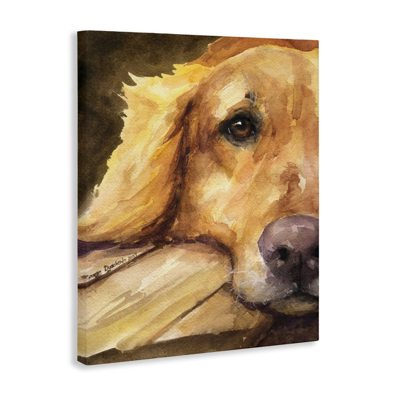 Vue du toile Golden Retriever, conception de George Dyachenko, H 40 po x l 30 po