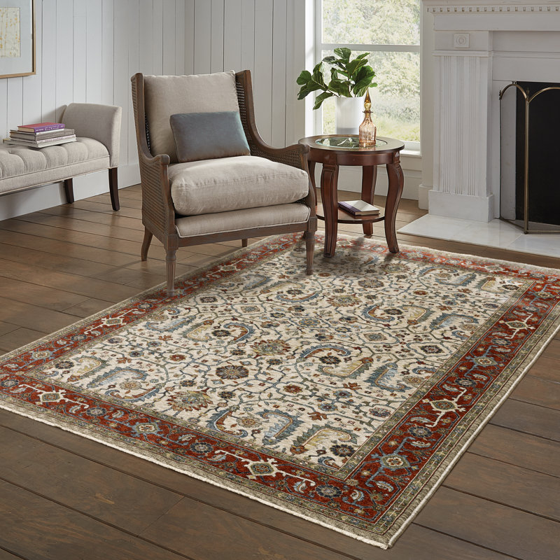 Hovis Oriental Indoor Rug, Rectangle 3'3" x 5'