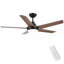 Ventilateur de plafond à DEL intégré 48 po avec pales en ABS brun grain de bois