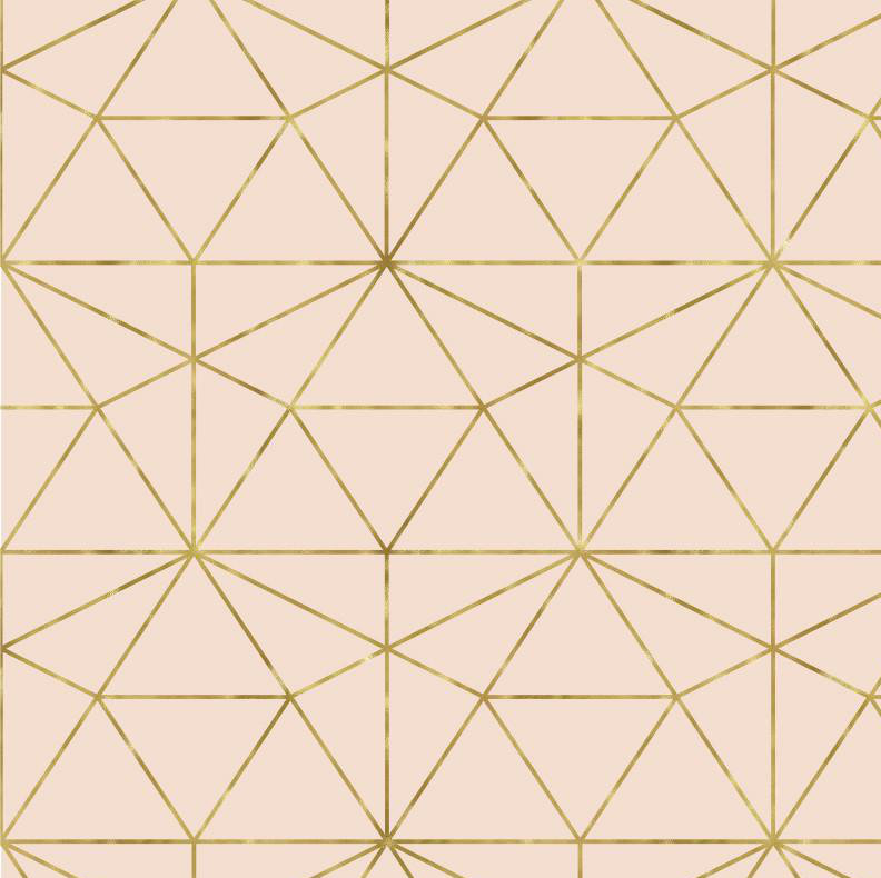 Graphic Quartz Geometric Vinyl Wallpaper Roll by Jamie Graney, Rose/Metallic Gold