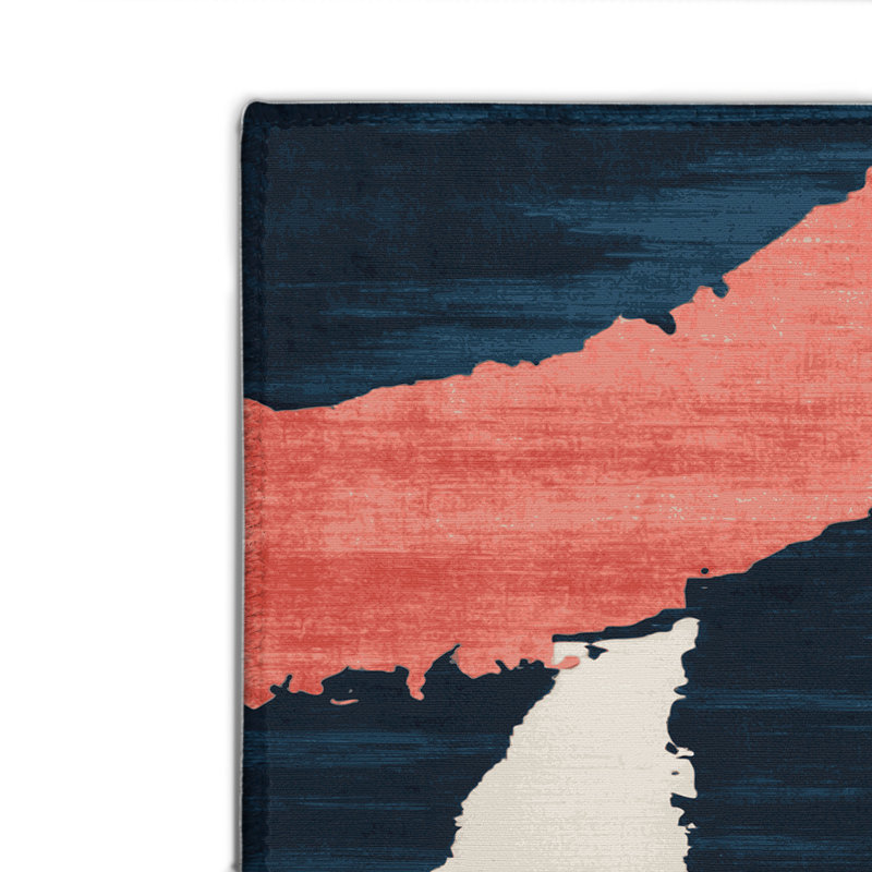 Tapis intérieur et extérieur bleu Watercolor, Rectangulaire 2 pi x 3 pi