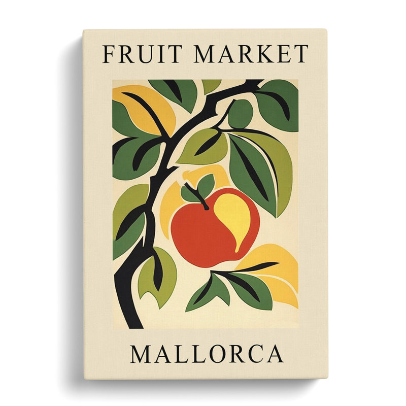 XMKTMKT-420 Mallorca Fruit Market Exhibition Apple - Wrapped Canvas Print, 91cm H x 60cm W x 3cm D