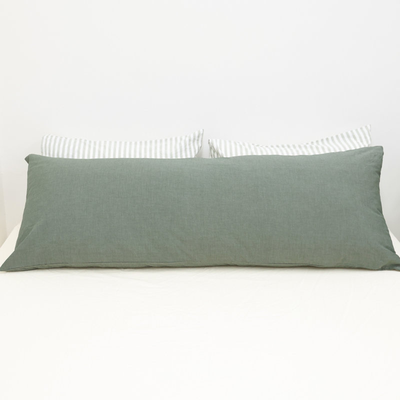 Housse de coussin Moomee 100% coton délavé doux et respirant, Vert bruyère