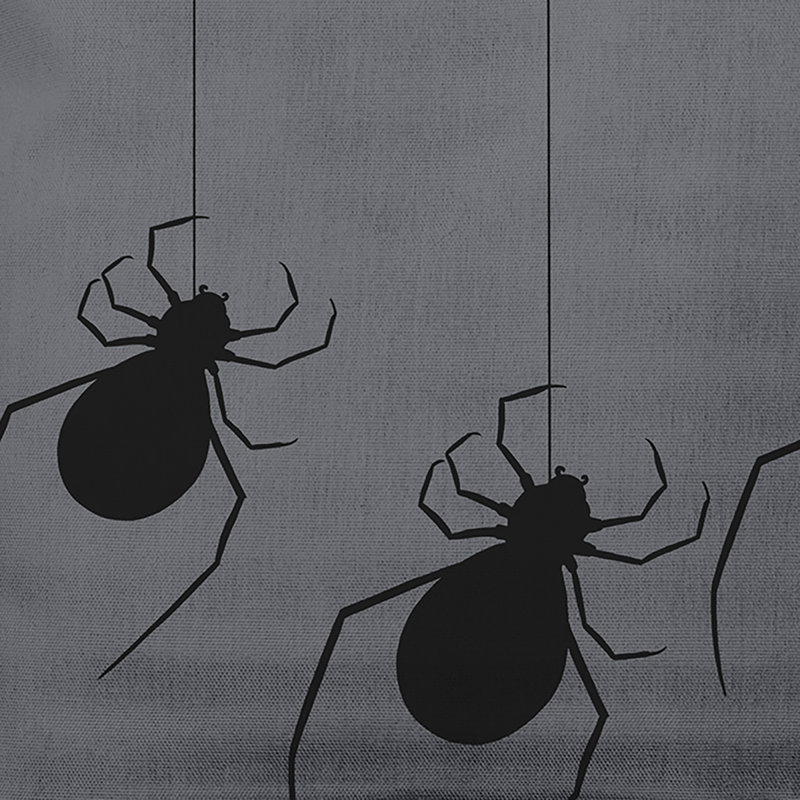 Coussin décoratif carré Hanging Spiders, Gris acier, 20 po x 20 po