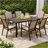 Riley Outdoor Dining Table, Glossy Black Metal Lattice, Square 61 Inch-121489363