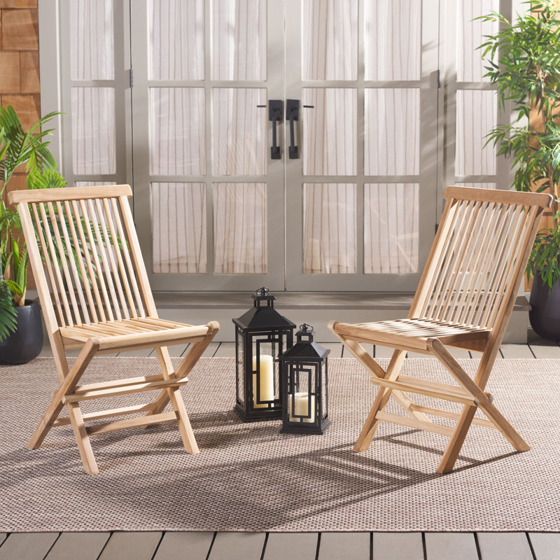 Chaise pliante en teck massif Marcus