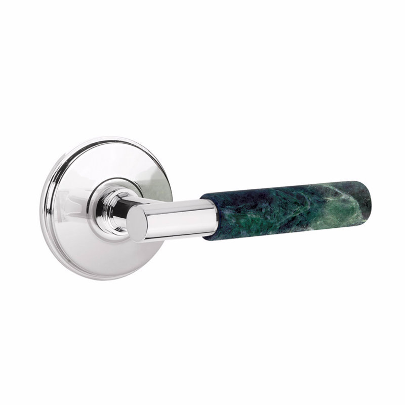 Select Privacy (Bed & Bath) Door Lever with Round Rosette, Polished Chrome