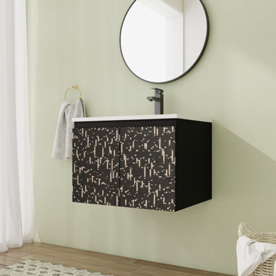 Ainaro 24.07'' Single Bathroom Vanity with Ceramic Top
